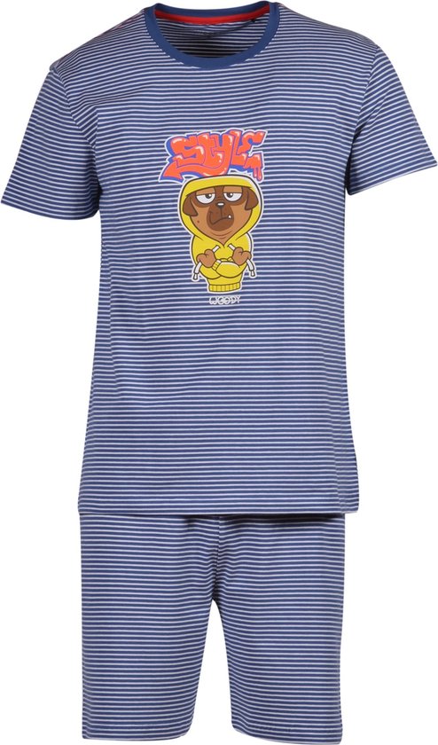 Woody pyjama jongens/heren - blauw/wit streep - hond - 201-1-PZA-Z/908 -  maat 116 | bol.com