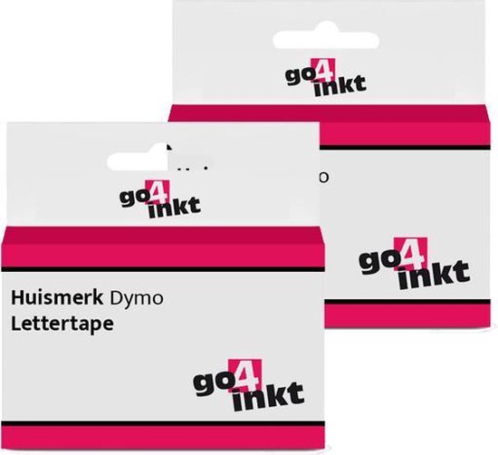 2x Go4inkt compatible met Dymo D1: 45018 12mm Zwart-Geel lettertape cassette