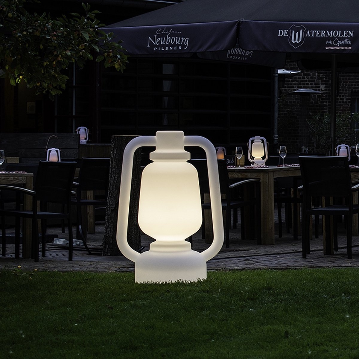 Qazqa Moderne Staande Buitenlamp 30 Cm Donkergrijs Ip44 - Denmark
