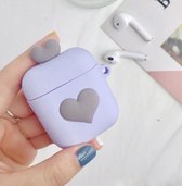 Apple airpod case / hoesje beschermer Paars hartje