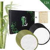 PureLuxure 12 x Wasbare Wattenschijfjes/Herbruikbare Zoogcompressen Bamboo