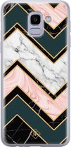 Samsung J6 (2018) hoesje siliconen - Marmer triangles | Samsung Galaxy J6 (2018) case | multi | TPU backcover transparant