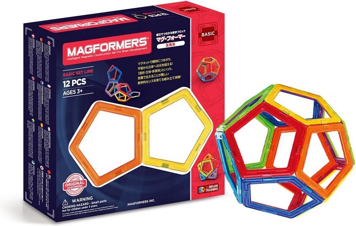 Asmodee Magformers Standard Set Line 12 Onderdelen Magnetische Bouwset