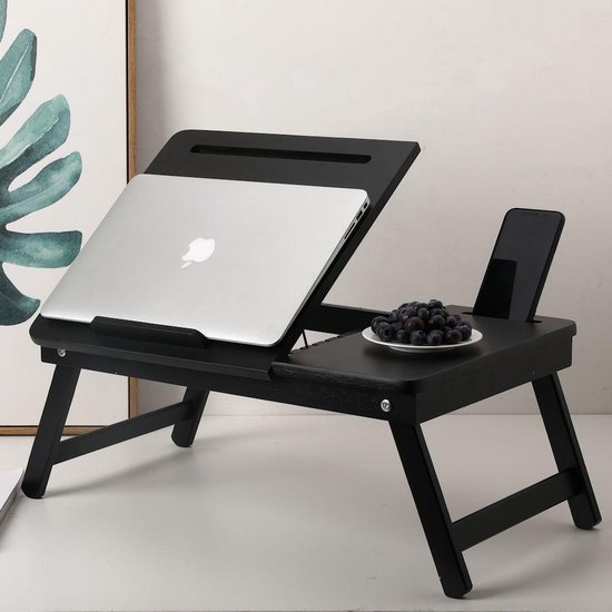 Decopatent® Laptoptafel verstelbaar in hoogte & inklapbaar - bamboe houten  - Laptop... | bol.com