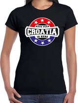 Have fear Croatia is here / Kroatie supporter t-shirt zwart voor dames XL