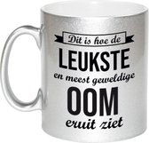 Zilveren leukste en meest geweldige oom cadeau koffiemok / theebeker 330 ml