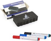 Magnetische whiteboard wisser met 3 stuks gekleurde markers - Whiteboard accessoires - Wissers & stiften