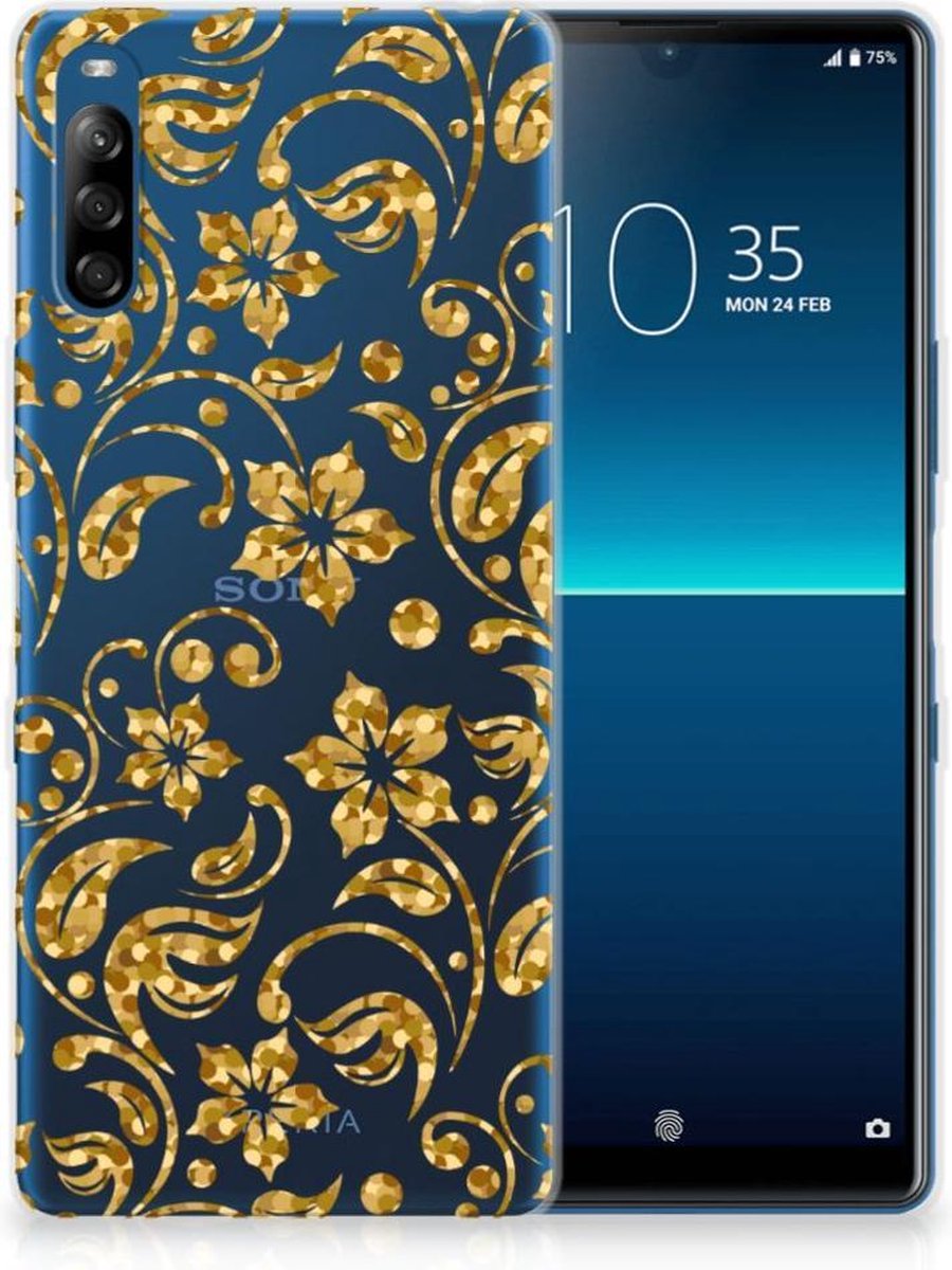 Sony Xperia L4 TPU Case Gouden Bloemen