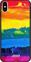 iPhone Xs Max Hoesje TPU Case - Rainbow Canvas #ffffff