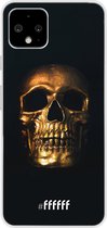 Google Pixel 4 Hoesje Transparant TPU Case - Gold Skull #ffffff