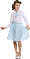 EUROCARNAVALES - Hemelsblauwe pin-up jurk met stropdas voor meisjes - 7 - 9 jaar (122/134)