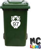 Kliko Sticker / Vuilnisbak Sticker - Nummer 97 - 17 x 22 - Wit