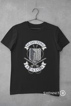 Attack On Titan Legion Levi Mikasa Eiren T-Shirt | Cadeau voor Otaku en Weeb | Japan Culture Merchandise | Urban Geekchic Style | Zwart Maat M