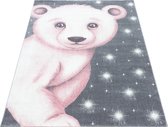 Vloerkleed kinderkamer Bambi - Teddy - roze - 120x170 cm