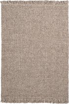 Handgeweven laagpolig vloerkleed Eskil - Wol - Taupe - 140x200 cm