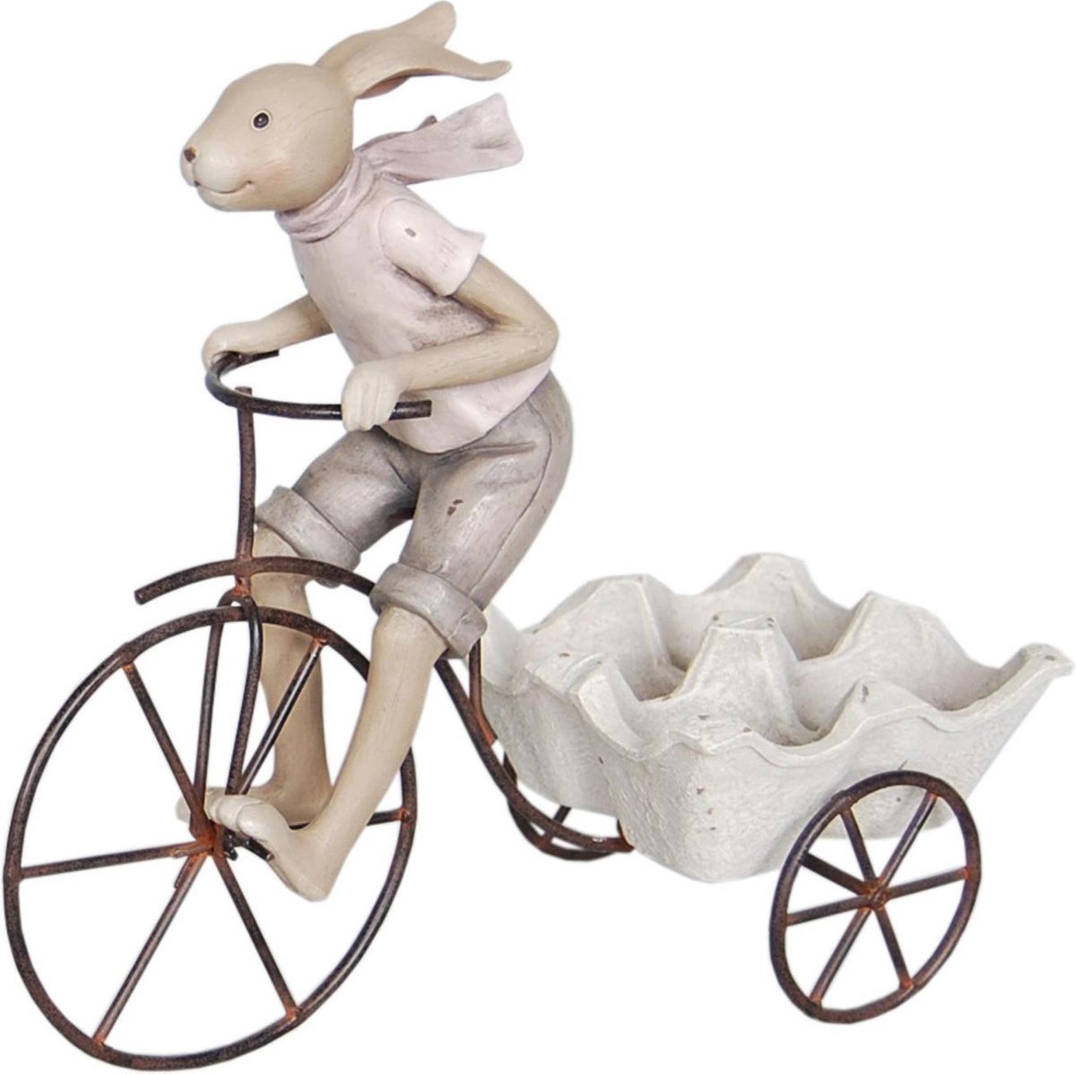 Clayre & Eef Beeld Konijn 26x11x24 cm Beige Polyresin