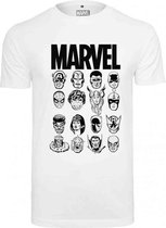 Merchcode Marvel - Marvel Crew Heren T-shirt - 2XL - Wit