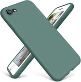 Coque en Siliconen Shieldcase avec protection caméra pour iPhone 7/8 - vert foncé avec Glas de confidentialité