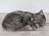 kattenurn asbeeld Kat slapend antiek brons 26 cm urn kat