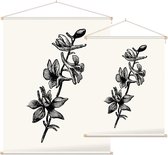 Ridderspoor zwart-wit (Larkspur) - Foto op Textielposter - 45 x 60 cm