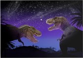 Dinosaurus T-Rex tropisch nachtkoppel - Foto op Forex - 70 x 50 cm (B2)