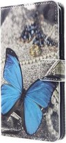 Walletcase hoesje voor Huawei P Smart Plus Blue Butterfly