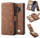 CaseMe - Samsung Galaxy S9 hoesje - Wallet Book Case met Ritssluiting - Bruin