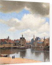 Gezicht op Delft, Johannes Vermeer - Foto op Plexiglas - 40 x 40 cm
