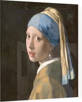 Meisje met de parel, Johannes Vermeer - Foto op Plexiglas - 60 x 60 cm