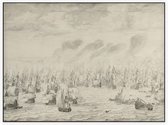 De zeeslag bij Terheide, Willem van de Velde - Foto op Akoestisch paneel - 200 x 150 cm