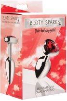 XR Brands - Booty Sparks - Red Heart Gem Anal Plug Small - Red