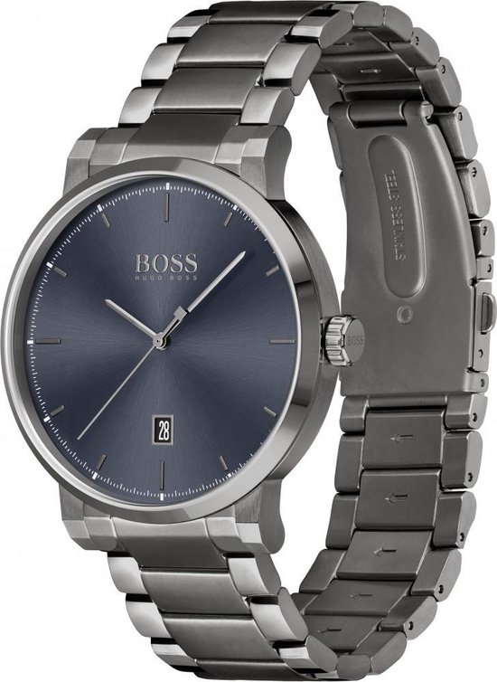 Hugo Boss - 1513793 - Horloge - Mannen - Blauw- RVS - Ø 42 mm | bol.com