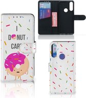 Smartphone Hoesje Alcatel 1S 2020 Bookcase met Quotes Donut Cadeautjes voor Meisjes