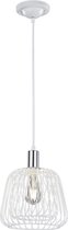 LED Hanglamp - Hangverlichting - Trion Simon - E27 Fitting - 1-lichts - Rond - Mat Wit - Aluminium - BES LED