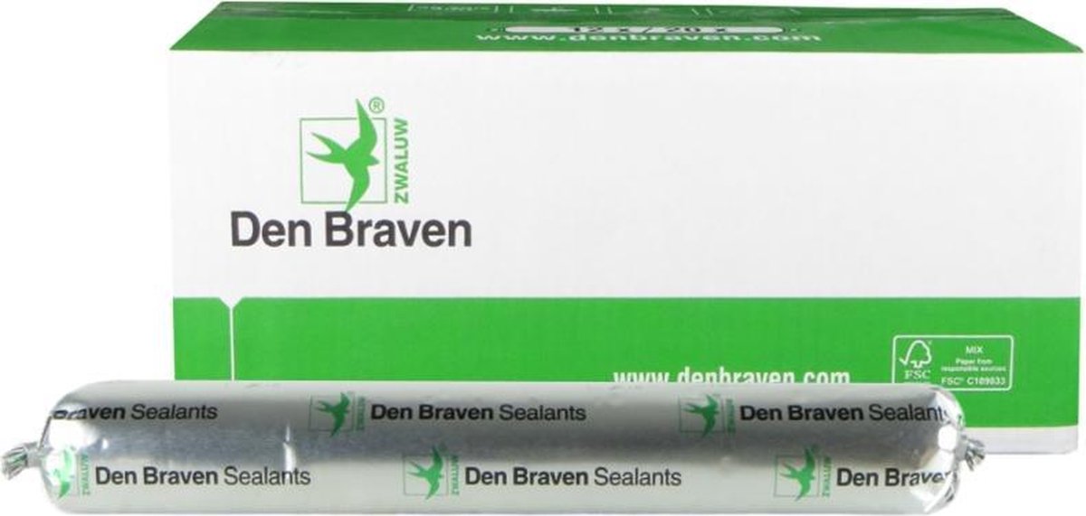 Zwaluw Hybriseal-2PS beglazingskit - 600 ml worst - grijs KOMO - voor beglazing hout en kunststof