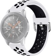 Let op type!! Voor Galaxy Watch 46 / S3 / Huawei Watch GT 1 / 2 22mm Smart Watch Siliconen dubbele kleur polsband watchband  grootte: L (Wit Zwart)