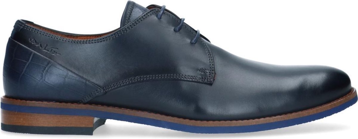Van Lier Heren Donkerblauwe leren veterschoenen Maat 41 bol