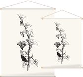 Klimop zwart-wit 2 (Ivy) - Foto op Textielposter - 60 x 80 cm