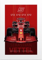 Sebastian Vettel (Scuderia Ferrari F1 2020) - Foto op Posterpapier - 50 x 70 cm (B2)