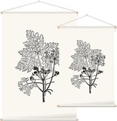 Gevlekte Scheerling zwart-wit (Hemlock) - Foto op Textielposter - 90 x 135 cm