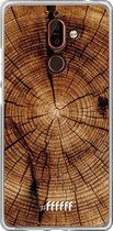 Nokia 7 Plus Hoesje Transparant TPU Case - Tree Rings #ffffff