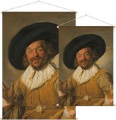 De vrolijke drinker, Frans Hals - Foto op Textielposter - 60 x 90 cm