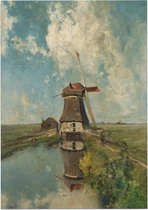 Een molen aan een poldervaart, Paul Gabriël - Foto op Posterpapier - 29.7 x 42 cm (A3)