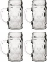 Bierpullen/Bierglazen 0,5 liter van hard glas - 4x stuks - Bierfeest/Oktoberfest glazen