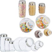Relaxdays 14 x voorraadpot - glazenpotten - snoeppot - voorraadbussen - met deksel - glas