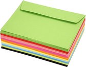 Gekleurde Enveloppen, afmeting envelop 11,5x16 cm, 80 gr, diverse kleuren, 10x10 stuk/ 1 doos