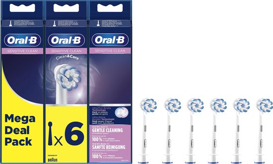Oral-B Sensitive Clean - Met CleanMaximiser-technologie - Opzetborstels - 6 Stuks - Oral B