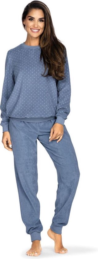 Dames pyjama badstof blauw | bol.com