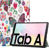Case2go - Tablet Hoes geschikt voor de Samsung Galaxy Tab A7 (2020) - Tri-Fold Book Case - Vlinders
