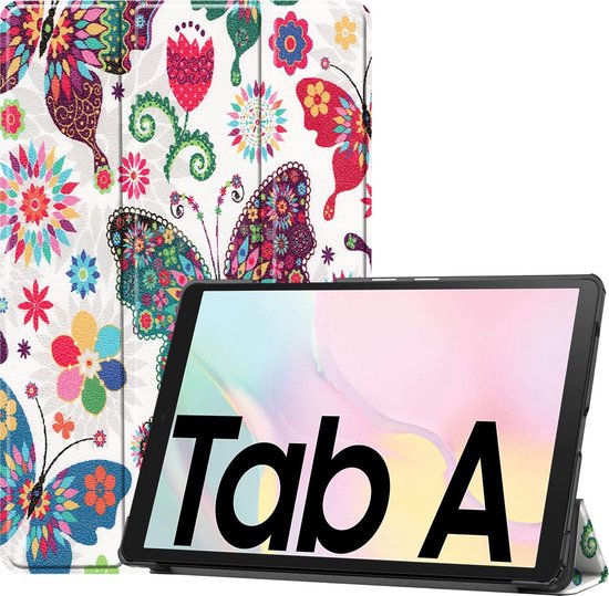 Case2go - Tablet Hoes geschikt voor de Samsung Galaxy Tab A7 (2020) - Tri-Fold Book Case - Vlinders